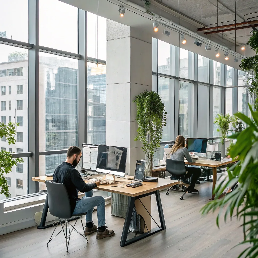 A modern office workspace